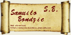 Samuilo Bondžić vizit kartica